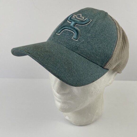 Hooey Hat FlexFit Trucker Hat Fitted L/XL Cap Blue Gray Cowboy Western - Picture 2 of 8